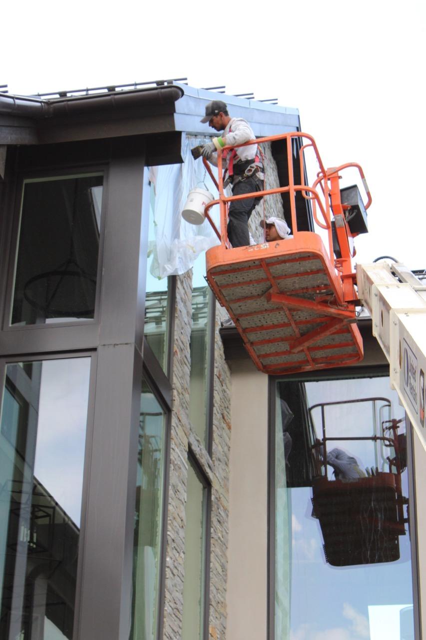 High-End Exterior Stain and Finish on Fascia, Trim, and Beams – Park City Home